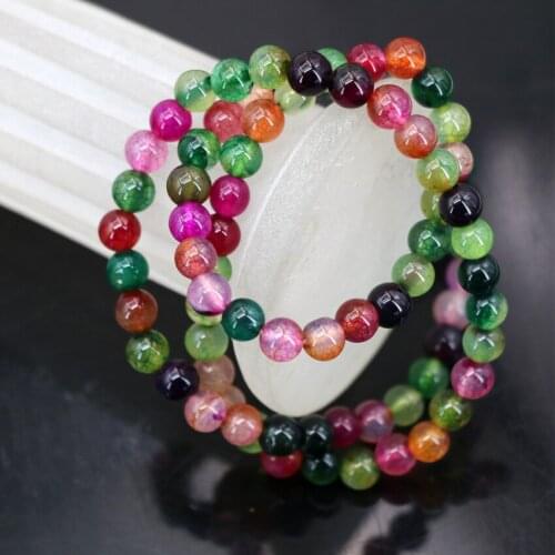 6mm multicolor popcorn natural agat onyx carnelian round beads multilayer bracelets girl gifts high quality jewelry 18inch B2894