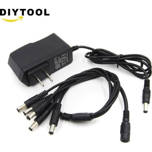US Plug AC/DC Power Adapter With 5 Way Guitar Effect Daisy Chain Power Supply Cable Splitte Cable