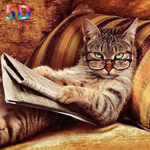 Diamond Painting Full Cat Diamond Embroidery Cartoon Cross-Stitch European American Style Home Decor Canvas Resin Picture