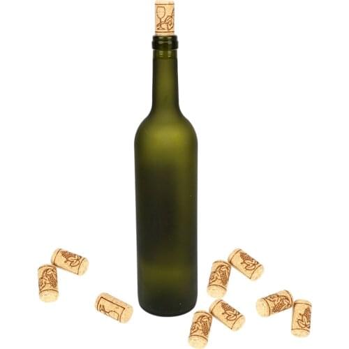 HOOMIN Bar Tools Wooden Sealing Caps Straight Wood Corks Gadgets Wine Stoppers Bottle Plug 10Pcs/set