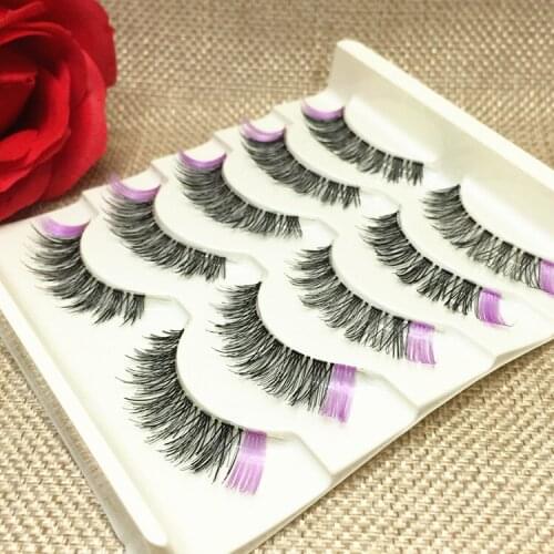 Free shipping 2018 hot sale 5 Pairs/lot natural long thick cocking High quality false eyelashes charming fake eyelashes