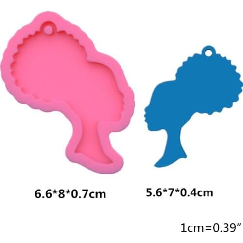 Keychain Pendant Casting Silicone Mould Super Glossy Women Head Epoxy Resin Mold