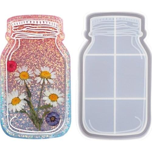 DIY Bottle Shape Tray Mold Epoxy Crystal Resin Mold Bottle Coaster Scented Candle Tray Candle Base Silicone Resin Mold JU0170