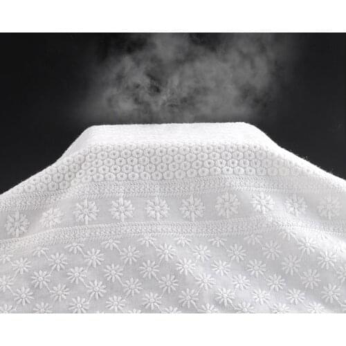 Cotton dress clothing hollow embroidery fabric computer embroidery