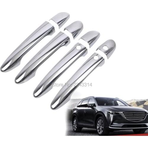 For Mazda CX-9 2016-2018 ABS Chrome Handle Scuff Plate Door Armrest Storage Glove Cover Sticker Trim Car Styling Accessories
