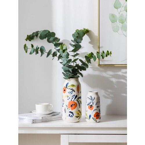 Retro Ceramic Vase Household Simple Flower Arrangement Living Room Home Decoration Dried Flower Vase