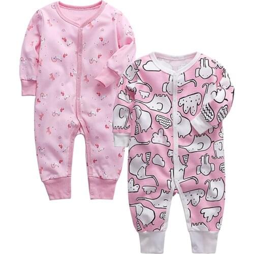 2 Pack Baby Rompers Boys And Girls Long Sleeve Cotton Cute Fashion Jumpsuit Infant Outfit Costume Pajama Baby Clothes