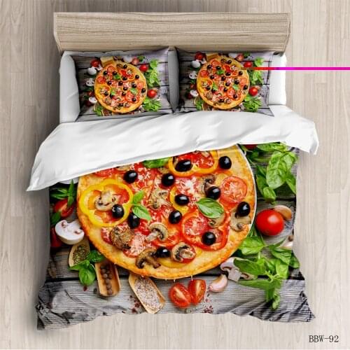 3D Food Bedding Set Sandwich Sausage Pizza Duvet Cover For Adult Funny Bed Set Bed Linen Quilt Home Textiles Bedding Set Luxury