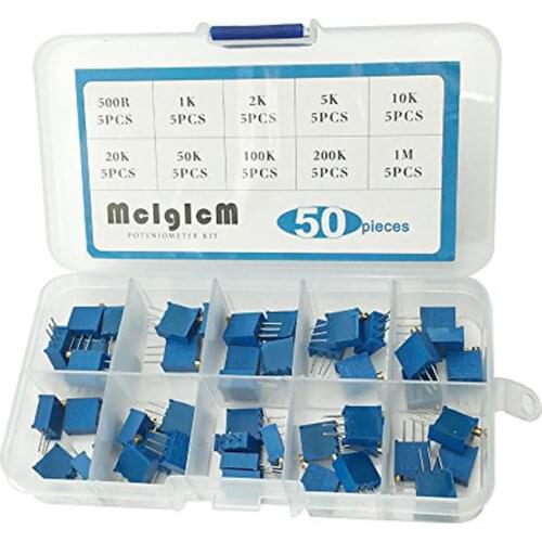 MCIGICM 3296W Multiturn Trimmer Potentiometer Kit High Precision 3296 Variable Resistor With Free Box electronic diy kit