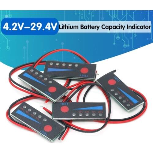 1S 2S 3S 4S 5S 6S 7S 4.2V-29.4V Lithium Battery Li-po Li-ion Capacity Indicator Board Power Display Charging Charge LED Tester