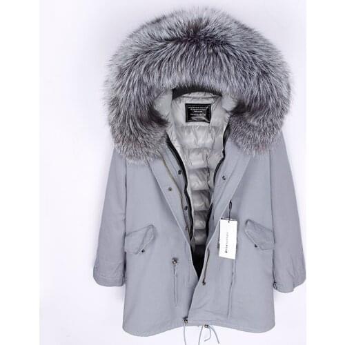 MAO MAO KONG 2020 winter jack Fashion winter Womens 95% white duck down jacket long down Lining coat real FOX fur Hooded Parka