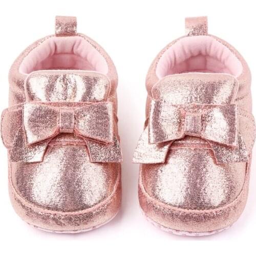 Soft Bottom Fashion Bowknot Baby First Walkers Newborn Babies Shoes Princess PU leather Prewalkers Boots