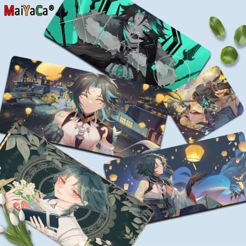 MaiYaCa Genshin Impact Xiao Fashion Gaming Player desk laptop Rubber Mouse Mat Size for Keyboards Mat boyfriend Gift