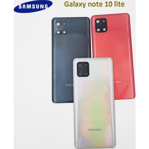 New For Samsung Galaxy Note 10 Lite Battery Back Cover Door Housing Case Mobile Phone Parts + Camera Lens Frame Adhesive & Logo