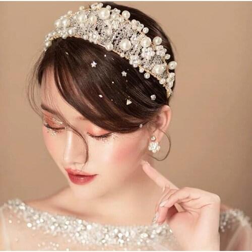 Crystal Headband Bridal Headwear Earrings Set Wedding Wedding Super Fairy Hair Accessories Crown Shape Wedding Accessories