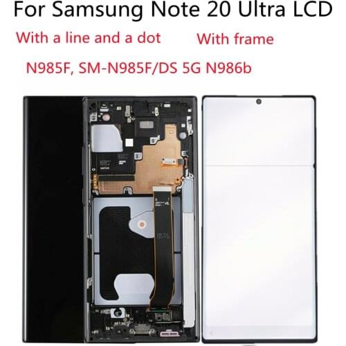 Original For Samsung Note 20 Ultra LCD For Samsung Galaxy Note20 Ultra display N986B SM-N985F/DS 5G Touch Screen With frame