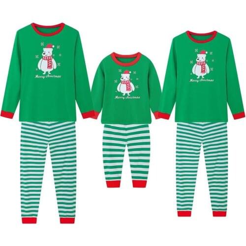 Family Christmas Pajamas Set 2020 Family Matching Sleepwear Xmas Pjs Stripe Mother Daughter Father Son 2PCS Outfits Nightwear