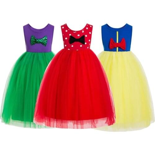 Sleeping Beauty Anna Elsa Elza snow queen cosplay dress princess dresses girls clothes Snow White mermaid snow white Belle Dress