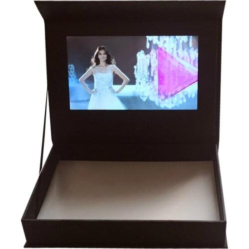 Custom production hardcover video Brochure box 7inch Universal Video Greeting Card watching booklet box for Advertising