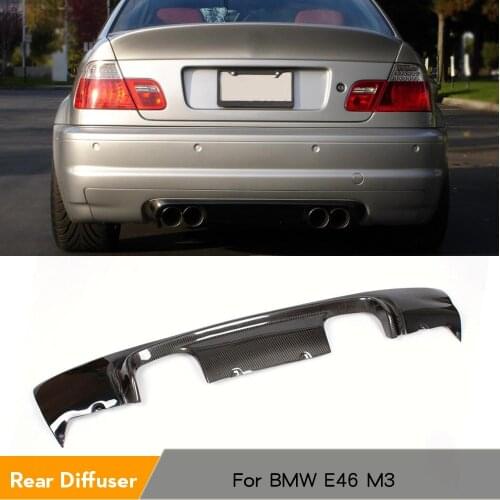 Half Carbon Fiber Rear Bumper Diffuser Lip Spoiler For BMW 3 Series E46 M3 Coupe 2-Door 2001 - 2005 Car Tuning Parts