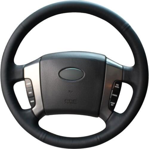 Hand-stitched Black Genuine Leather Custom Car Steering Wheel Cover for Kia Sorento 2004 2005 2006 2007 2008
