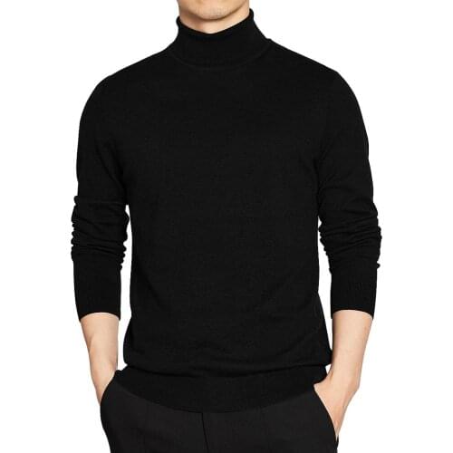 High Quality Turtleneck Sweater Men Pullover Basic Solid Turtle-Neck Sweater Male Black Wine red Green Grey Purple Knitwear Man