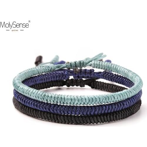 MolySense Tibetan Buddhist Good Lucky Tibet Bracelets & Bangles For Women And Men Handmade Knots Simple Rope GiftBracelet