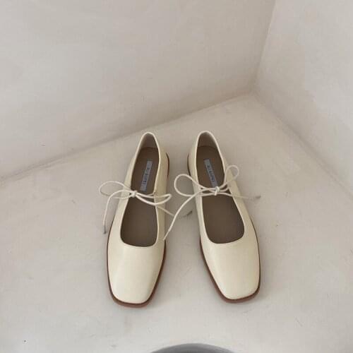 British Style Lace-up Girls Flats Sweet mary jane Shoes Plain-toe Ladies Preppies Work Footwear
