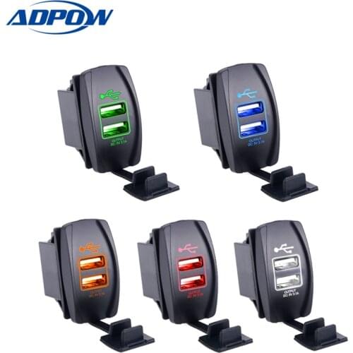 Universal USB Dual Car Charger Waterproof 2 Port Power Socket 3.1A 5V USB Socket Car Charger Power Adapter Car Styling