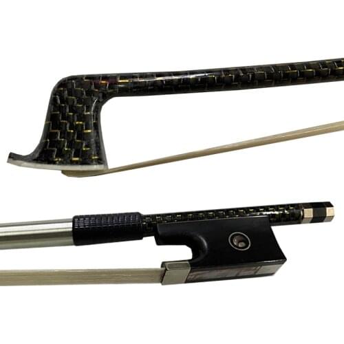 Top grade 2pc New 4/4 szie gold silk Carbon fiber violin bow with nickel silver Ebony Frog pair eye