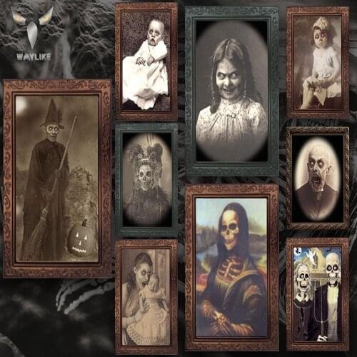 WAYLIKE Halloween 3D Ghost Photos Frame Halloween Decoration Spooky Bachelorette Party Delivers Crafts Delivers Horror Props