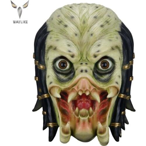 WAYLIKE Funny Latex New Iron Warrior 4-Head Cosplay Mask Adult Halloween Party Mask