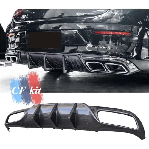 Rear Diffuser Bumper Lip Spoiler Spiltters For Mercedes-Benz W205 C63 2D CF Kit Car Styling