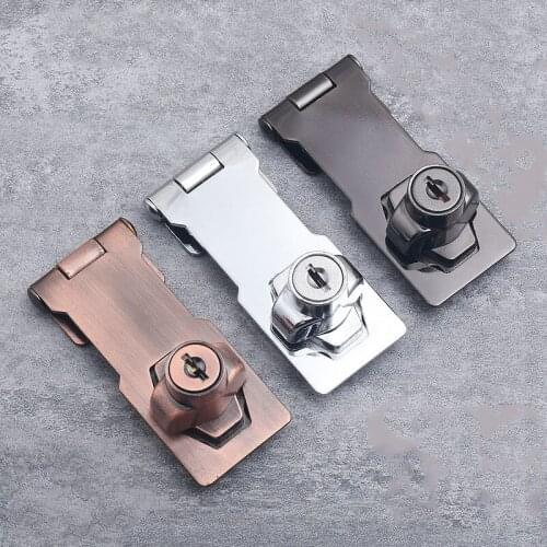 Zinc Alloy Household Cabinet Door Lock Black Anti-theft Locks Bedroom Drawer Security Angle Lock Furniture Hardware Accessories