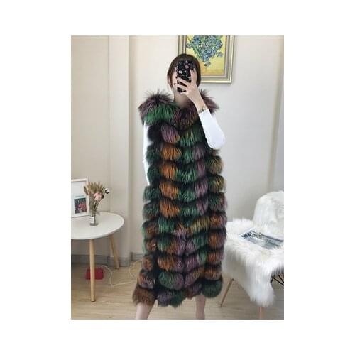 New brand real fox fur vest fur coat long ladies winter warm long vest