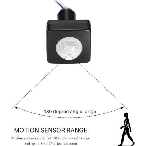 Home Security Alarm Systen LED PIR High Sensitivity Motion Sensor Detector Waterproof Outdoor IP65 Adjustable PIR Switch