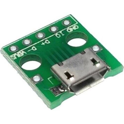 10PCS MICRO USB To DIP Adapter 5pin Female Connector B Type PCB Converter Breadboard Switch Board SMT Mother Seat