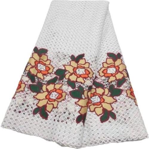 African Lace Fabric 2021 White/Yellow High Quality Water Soluble Guipure Cord Laces For Nigerian Wedding Party Dress