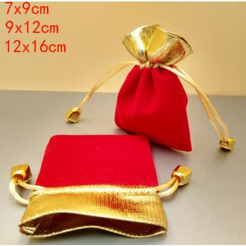 1pcs Velvet Gift Bag Jewelry Pouches Birthday party Wedding Favor Bags Jewellery Packaging Bags Charms Drawstring Storage Bag