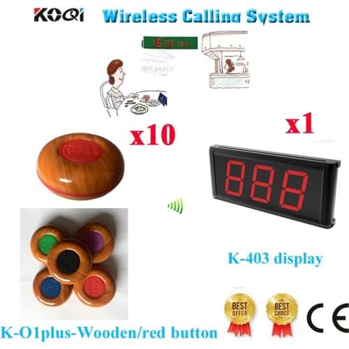 Call Bell System Wireless Guest Calling Restaurant Pager CE Passed Any Logo Acceptable(1 Display+10 Call Button)