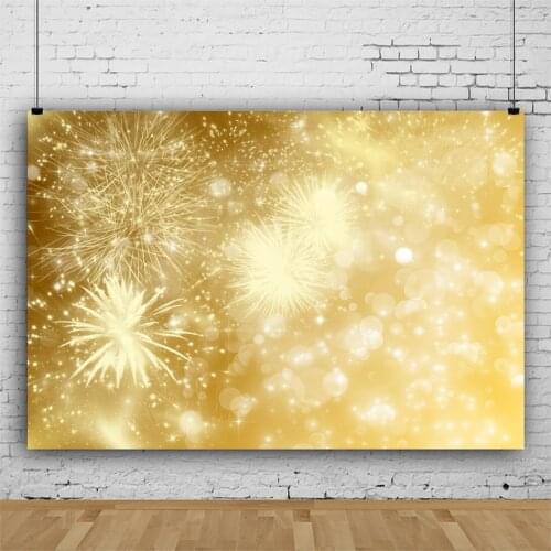 Golden Fireworks Scenery Backdrop Photography Background Photo Booth Studio Decor