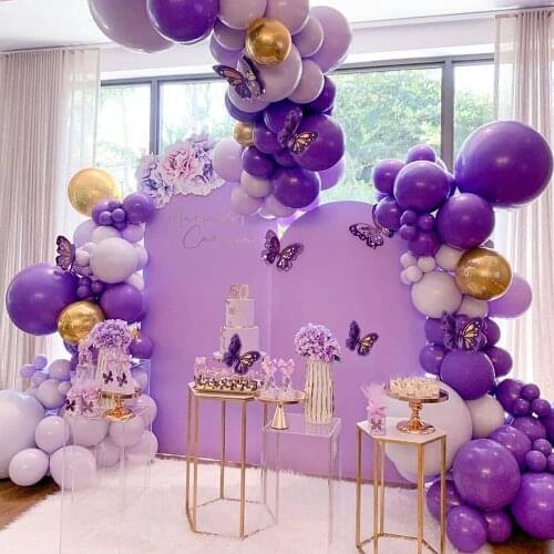 Purple Balloon Garland Arch Kit Theme Purple Balloon Baby Shower Birthday Valentines Day Single Wedding Party Decoration Girls