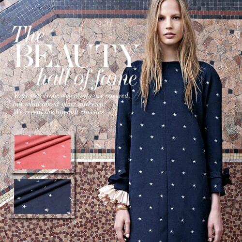 J **C** I Love Babys Breath Stars Awesome Starry Embroidered Cotton Fabric Windbreaker Suit Skirt Fabric 2 Colors