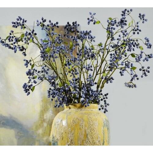 102cm 6pcs Artificial Plants Fruits Blueberry Faux Cranberry Foam Branch Fake Berry Wedding Christmas DIY Party Home Decoration