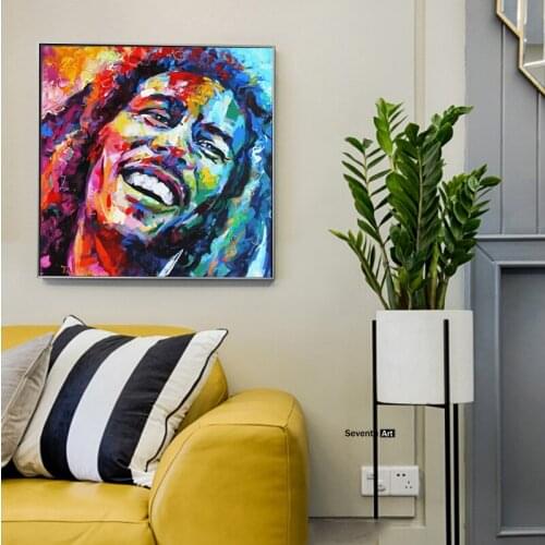 Bob Posters Marley Painting Abstract Singer Portrait Painting Wall Canvas Art Bob Singer Art Posters and Prints for Living Room