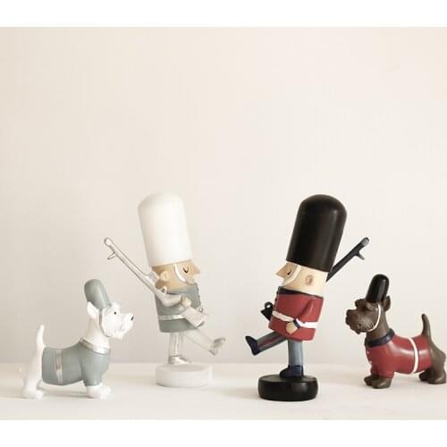 Creative Nordic Style Nutcracker Puppet British Soldier Home Decor Wine Cabinet Living Room Figurines Decor Crafts Gift