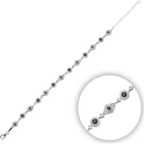 KUTAYDAN 925 Sterling Silver Zircon Stone Bracelet