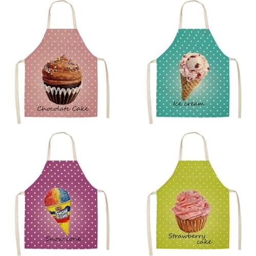 Cartoon pastry ice cream apron Household cleaning Woman kitchen apron master apron Apron Linens aprons apron for men apron dress