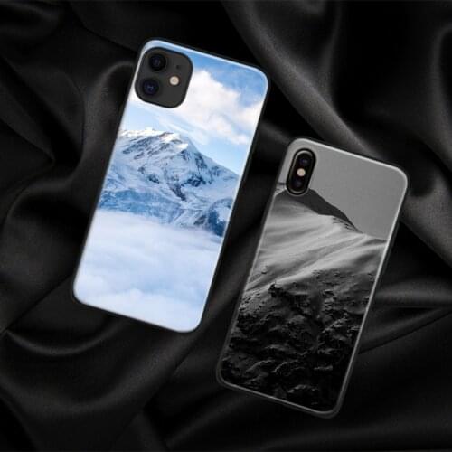 Snow mountain landscape view natural scenery soft silicone Phone case cover shell For iPhone 6 6s 7 8 Plus X XR XS 11 Pro Max