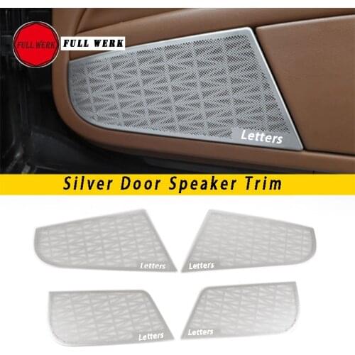 Set of Car Styling Door Speaker Trim Cover Cap Stainless Steel Sticker Protector Decoration for Volkswagen Phaeton Accessory
